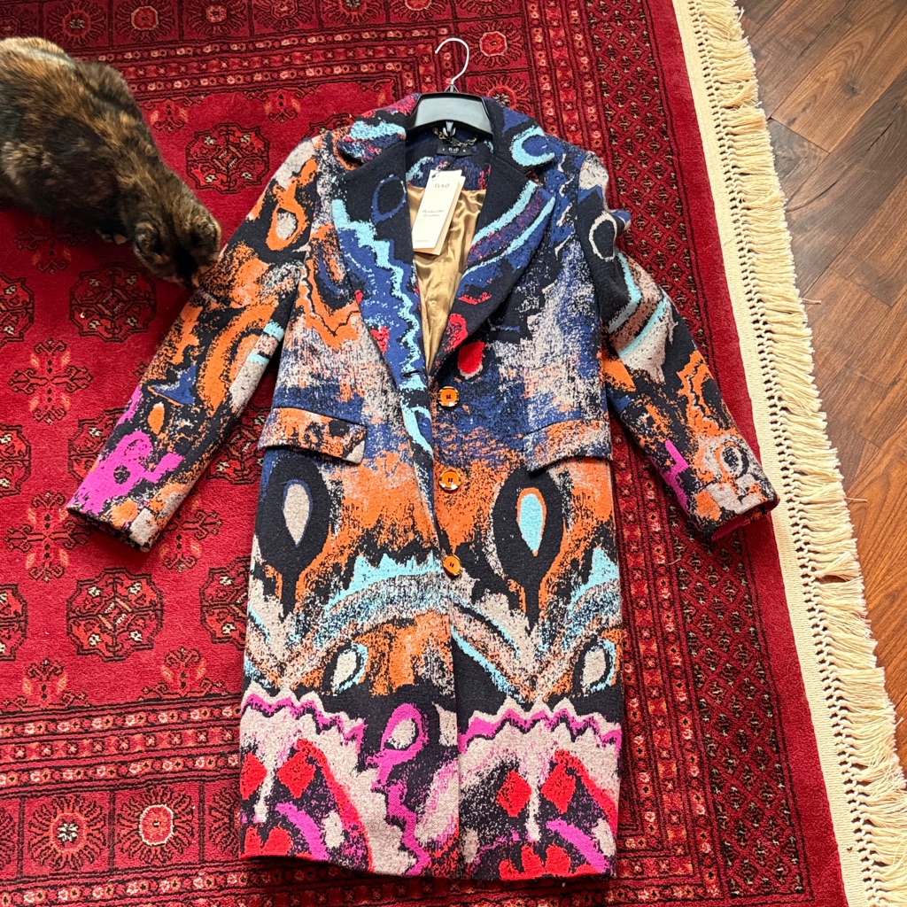 Ivko Multicolor 100% Wool Coat